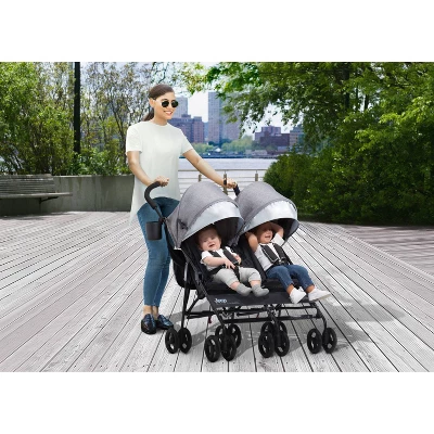 Jeep PowerGlyde Side-by-Side Double Stroller By Delta Children - Gray 1 Jeep PowerGlyde Side-by-Side Double Stroller By Delta Children - Gray