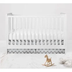 Bacati - Ikat Dots Stripes Coral Grey Muslin Girls 8 Pc Crib Set With Crib Rail Guard -Baby Trend Store GUEST df7e64bc 5773 4605 8bfb 91a793429bd1