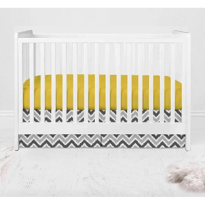 Bacati - Ikat Dots Giraffe Yellow Grey Neutral 10 Pc Crib Set With Long Rail Guard Cover & 4 Muslin Swaddling Blankets 4 Bacati - Ikat Dots Giraffe Yellow Grey Neutral 10 Pc Crib Set With Long Rail Guard Cover & 4 Muslin Swaddling Blankets - Image 4