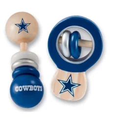 Baby Fanatic Wood Rattle 2 Pack - NFL Dallas Cowboys Baby Toy Set