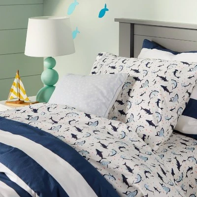 Shark Microfiber Kids' Sheet Set - Pillowfort™ 1 Shark Microfiber Kids' Sheet Set - Pillowfort™