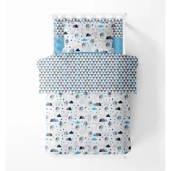 Bacati - Woodlands Aqua/Navy/Gray 4 Pc Toddler Bedding Set -Baby Trend Store GUEST ebae83e7 9bc7 4bdd 8177 528a0881f6ce