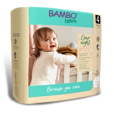 Bambo Nature Overnight Diapers, Disposable, Eco-Friendly, Size 4 3 Bambo Nature Overnight Diapers, Disposable, Eco-Friendly, Size 4 - Image 3