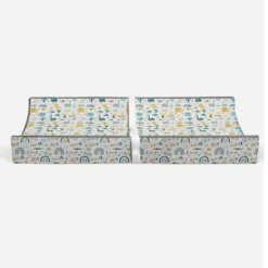 Bacati - Little Dino Boys Teal/Yellow Muslin Quilted Changing Pad Cover -Baby Trend Store GUEST f06eb059 bf47 4628 8897 2e921c74de36