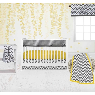 Bacati - Ikat Dots Giraffe Yellow Grey Neutral 10 Pc Crib Set With Long Rail Guard Cover & 4 Muslin Swaddling Blankets 1 Bacati - Ikat Dots Giraffe Yellow Grey Neutral 10 Pc Crib Set With Long Rail Guard Cover & 4 Muslin Swaddling Blankets