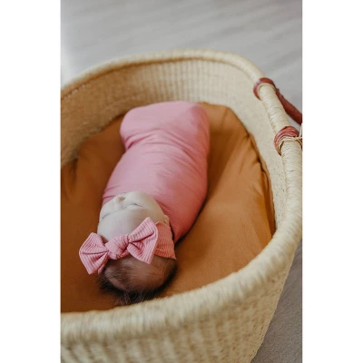 Copper Pearl Knit Swaddle Blanket - Rosewood 4 Copper Pearl Knit Swaddle Blanket - Rosewood - Image 4