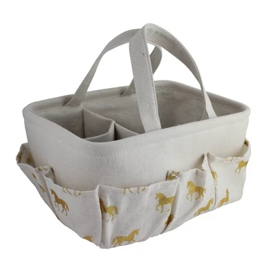 Beriwinkle "All Over Gold" Unicorn Print Diaper Caddy - Ivory 1 Beriwinkle "All Over Gold" Unicorn Print Diaper Caddy - Ivory