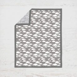 Bacati - Clouds In The City White/Gray 4 Pc Crib Bedding Set With Diaper Caddy