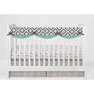 Bacati - Love Gray Mint 10 Pc Crib Bedding Set With Long Rail Guard Cover 8 Bacati - Love Gray Mint 10 Pc Crib Bedding Set With Long Rail Guard Cover - Image 8