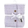 Hudson Baby Infant Girl Faux Shearling Knitted Baby Lounge Stroller Wrap Sack, Lilac, One Size